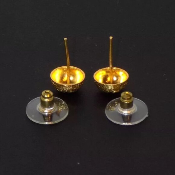 Lot of 3 Pairs NIC Saloni 23.5K Gold Plated Crystal Studded & Doll Top Earrings - Picture 12 of 12